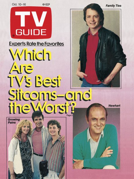 TV Guide cover - Kirk Cameron, Michael J. Fox, Joanna Kerns, Bob Newhart, Alan Thicke - October 10, 1987