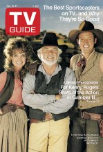 TV Guide cover - Bruce Boxleitner, Linda Gray, Kenny Rogers - November 21, 1987