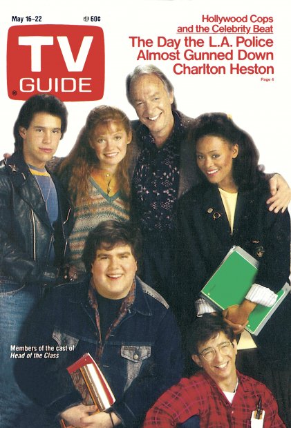 TV Guide cover - Dan Frischman, Robin Givens, Khrystyne Haje, Howard Hesseman, Brian Robbins, Dan Schneider - May 16, 1987