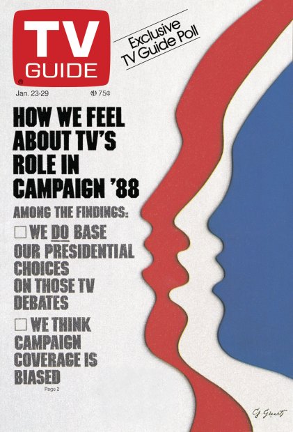 TV Guide cover - How We Feel About TV's Role in Campaign '88 - January 23, 1988
