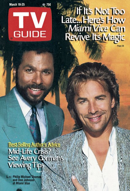 TV Guide cover - Don Johnson, Philip Michael Thomas - March 19, 1988