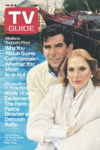 TV Guide cover - Pierce Brosnan, Deborah Raffin - February 20, 1988