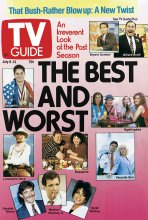 TV Guide cover - Roseanne Barr, Roxann Biggs, Morton Downey Jr., Robert Duvall, Chelsea Field, John Goodman, Bryant Gumbel, Harry Hamlin, Linda Kozlowski, Greg Louganis, Geraldo Rivera, Willard Scott, Kristy Swanson, Susan Walters, Oprah Winfrey - July 8, 1989