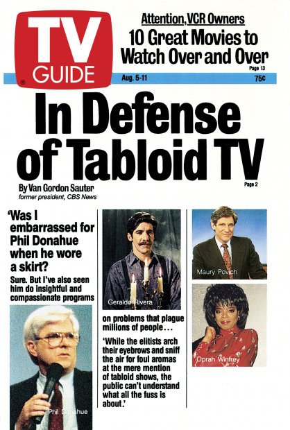 TV Guide cover - Phil Donahue, Maury Povich, Geraldo Rivera, Oprah Winfrey - August 5, 1989