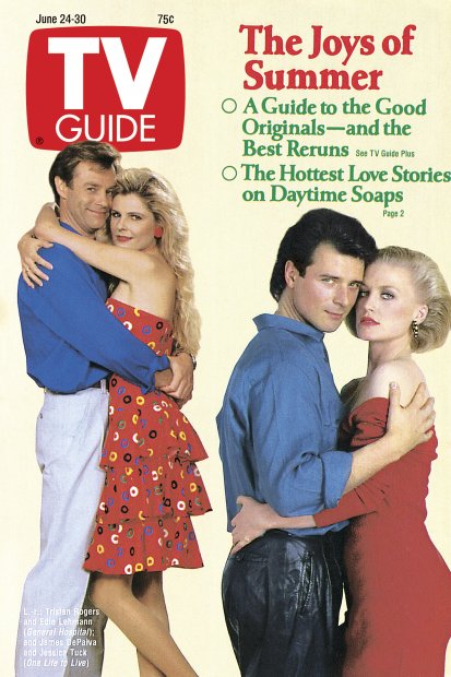TV Guide cover - James DePaiva, Edie Lehmann, Tristan Rogers, Jessica Tuck - June 24, 1989