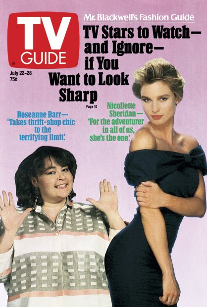 TV Guide cover - Roseanne Barr, Nicolette Sheridan - July 22, 1989