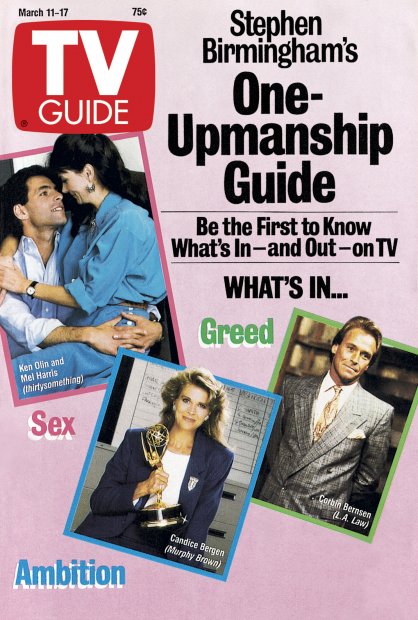 TV Guide cover - Candice Bergen, Corbin Bernsen, Mel Harris, Ken Olin - March 11, 1989