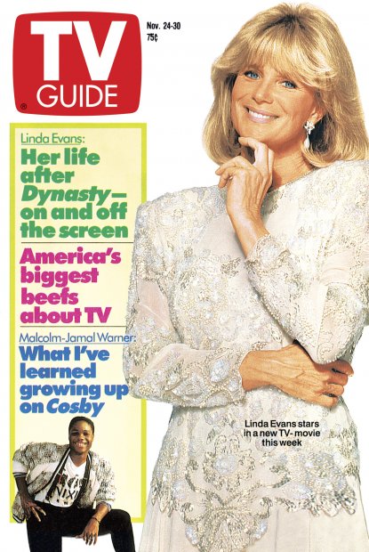 TV Guide cover - Linda Evans, Malcolm-Jamal Warner - November 24, 1990