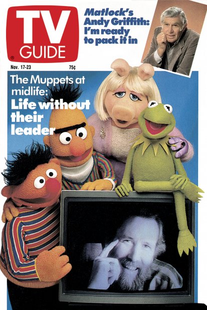TV Guide cover - Bert, Ernie, Andy Griffith, Jim Henson, Kermit The Frog, Miss Piggy - November 17, 1990