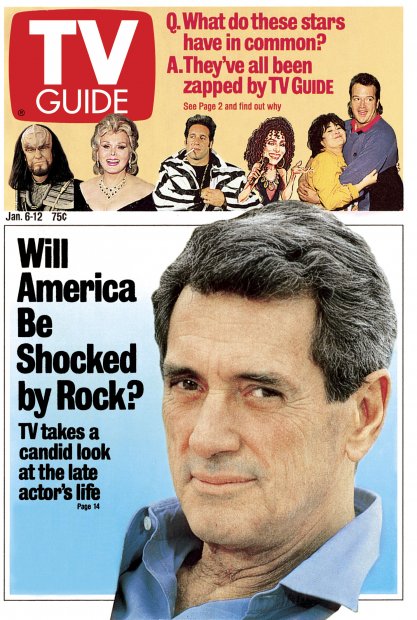 TV Guide cover - Tom Arnold, Roseanne Barr, Cher, Andrew Dice Clay, Zsa Zsa Gabor, Rock Hudson, John Tesh - January 6, 1990