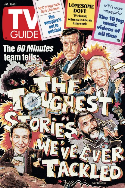 TV Guide cover - Ed Bradley, Harry Reasoner, Morley Safer, Mike Wallace - January 19, 1991