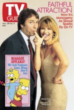 TV Guide cover - Markie Post, John Ritter, Bart Simpson, Maggie Simpson - November 28, 1992