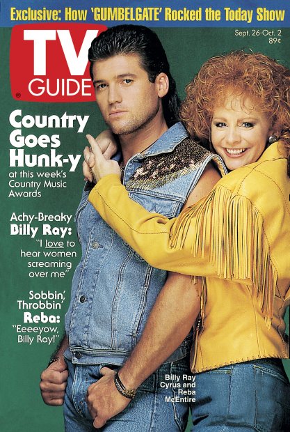 TV Guide cover - Billy Ray Cyrus, Reba McEntire - September 26, 1992