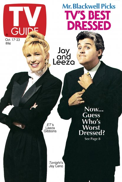 TV Guide cover - Leeza Gibbons, Jay Leno - October 17, 1992