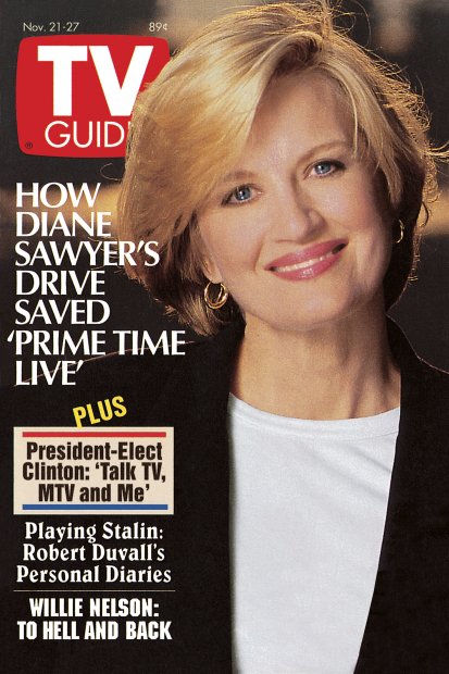 TV Guide cover - Diane Sawyer - November 21, 1992