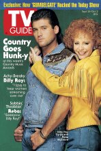 TV Guide cover - Billy Ray Cyrus, Reba McEntire - September 26, 1992