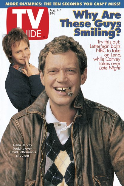 TV Guide cover - Dana Carvey, David Letterman - August 1, 1992