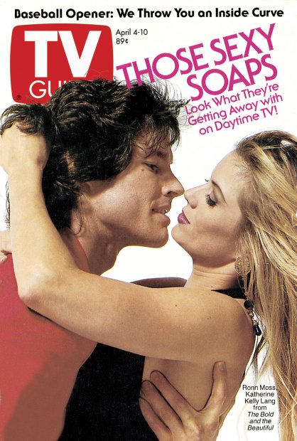 TV Guide cover - Katherine Kelly Lang, Ronn Moss - April 4, 1992