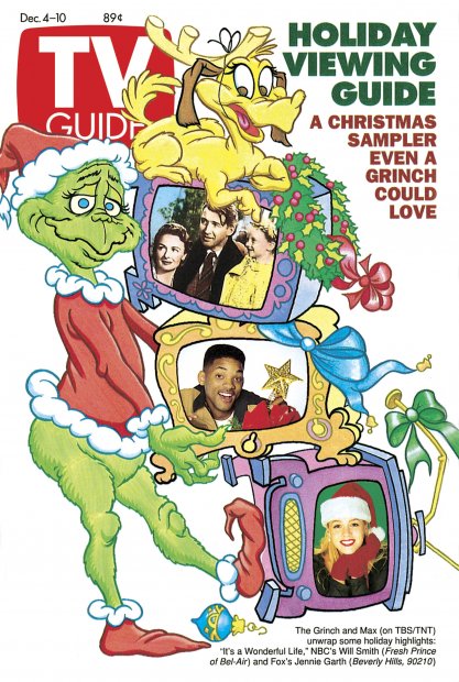 TV Guide cover - Jennie Garth, The Grinch, Grimes Karolyn, Donna Reed, Will Smith, Jimmy Stewart - December 4, 1993