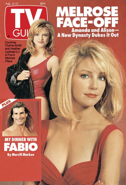 TV Guide cover - Fabio, Heather Locklear, Courtney Thorne-Smith - February 5, 1994