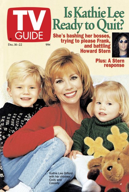 TV Guide cover - Cassidy Gifford, Cody Gifford, Kathie Lee Gifford, Howard Stern - December 16, 1995