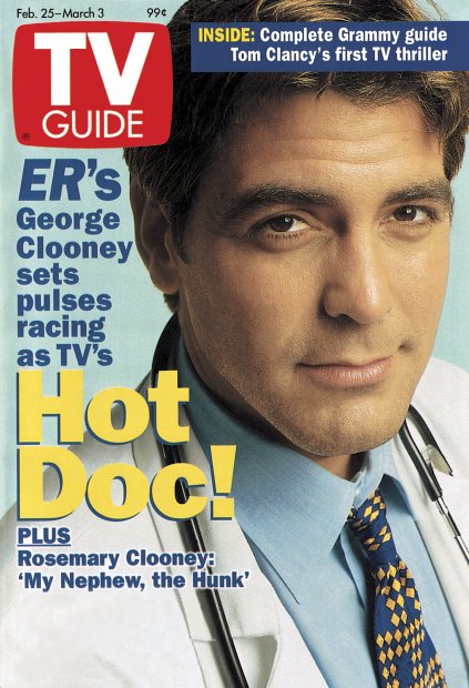 TV Guide cover - George Clooney - February 25, 1995