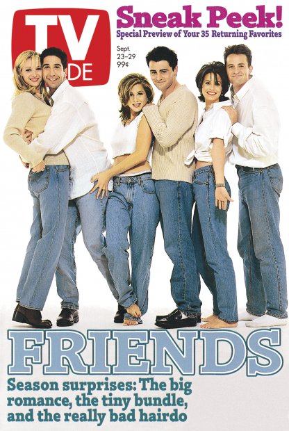 TV Guide cover - Jennifer Aniston, Courteney Cox, Lisa Kudrow, Matt LeBlanc, Matthew Perry, David Schwimmer - September 23, 1995