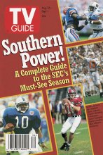 TV Guide cover - Stephen Davis, Peyton Manning, Steve Taneyhill, Moe Williams - August 26, 1995