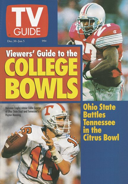 TV Guide cover - Eddie George, Peyton Manning - December 30, 1995