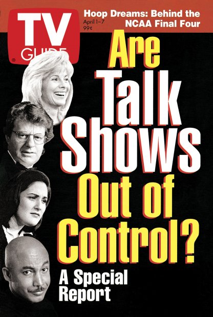TV Guide cover - Jenny Jones, Ricki Lake, Jerry Springer, Montel Williams - April 1, 1995