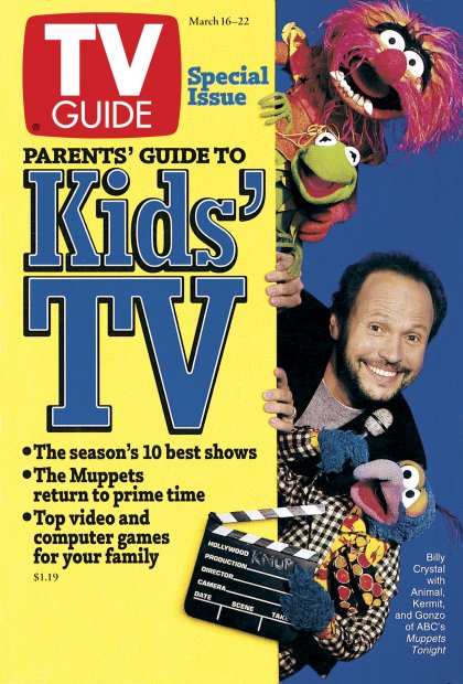 TV Guide cover - Animal, Billy Crystal, Gonzo, Kermit The Frog - March 16, 1996