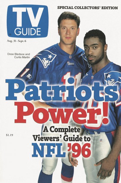 TV Guide cover - Drew Bledsoe, Curtis Martin - August 31, 1996
