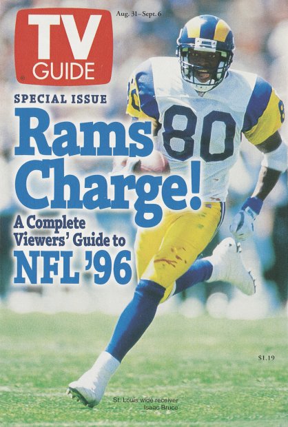 TV Guide cover - Isaac Bruce - August 31, 1996