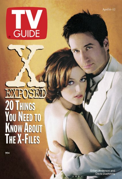 TV Guide cover - Gillian Anderson, David Duchovny - April 6, 1996