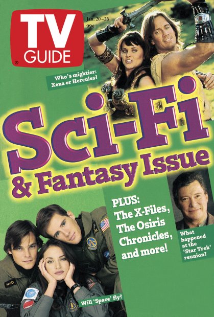 TV Guide cover - Kristen Cloke, Lucy Lawless, Rodney Rowland, William Shatner, Kevin Sorbo, Morgan Weisser - January 20, 1996