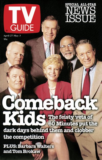 TV Guide cover - Ed Bradley, Steve Kroft, Andy Rooney, Morley Safer, Lesley Stahl, Mike Wallace - April 27, 1996