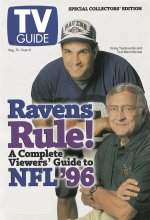 TV Guide cover - Ted Marchibroda, Vinny Testaverde - August 31, 1996