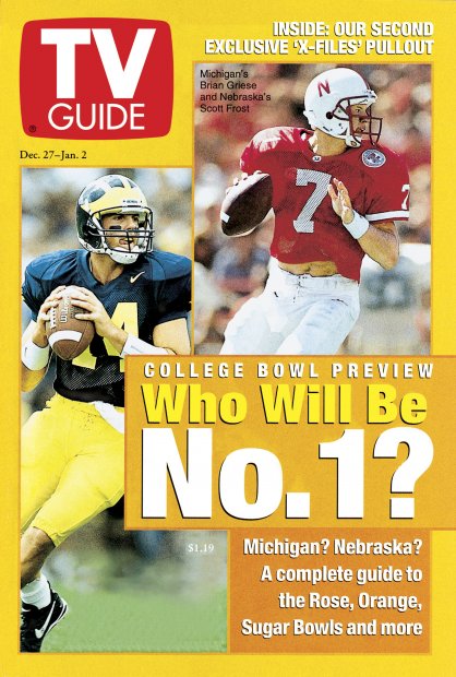 TV Guide cover - Scott Frost, Brian Griese - December 27, 1997