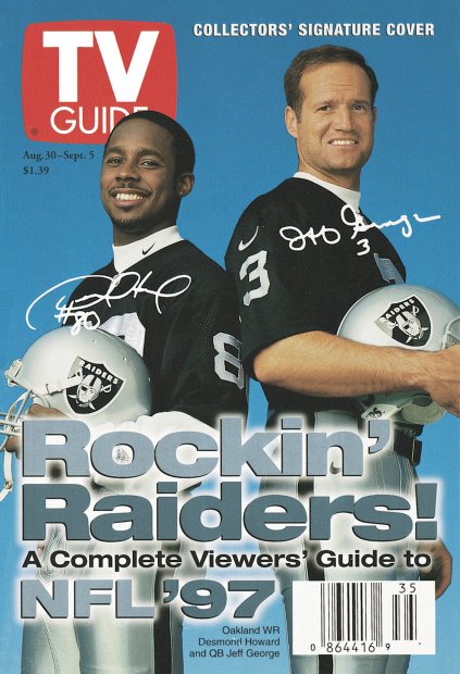 TV Guide cover - Jeff George, Desmond Howard - August 30, 1997