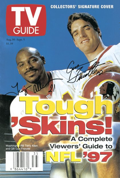 TV Guide cover - Terry Allen, Gus Frerotte - August 30, 1997