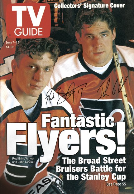 TV Guide cover - Rod Brind'Amour, John LeClair - June 7, 1997