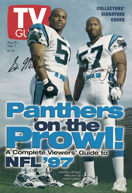 TV Guide cover - Lamar Lathon, Sam Mills - August 30, 1997