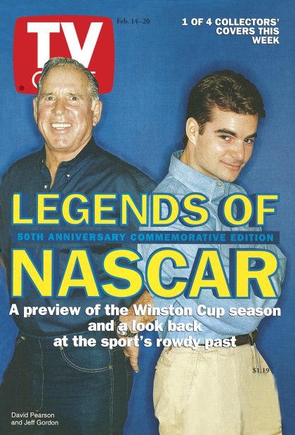 TV Guide cover - Jeff Gordon, David Pearson - February 14, 1998