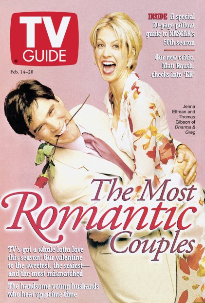 TV Guide cover - Jenna Elfman, Thomas Gibson - February 14, 1998