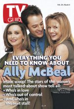 TV Guide cover - Gil Bellows, Calista Flockhart, Courtney Thorne-Smith - February 28, 1998