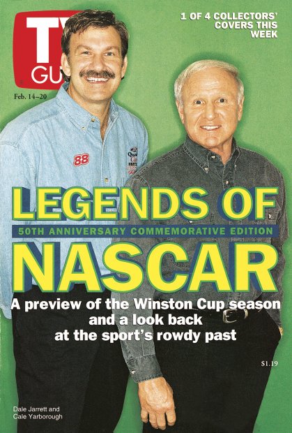 TV Guide cover - Dale Jarrett, Cale Yarborough - February 14, 1998