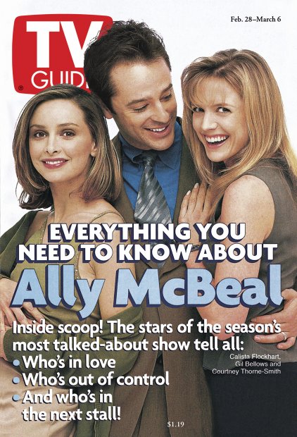 TV Guide cover - Gil Bellows, Calista Flockhart, Courtney Thorne-Smith - February 28, 1998
