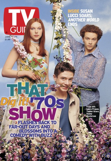 TV Guide cover - Topher Grace, Danny Masterson, Laura Prepon - June 19, 1999