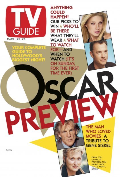 TV Guide cover - Tom Hanks, Nick Nolte, Gwyneth Paltrow, Meryl Streep - March 20, 1999