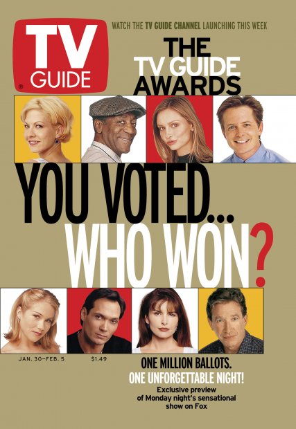 TV Guide cover - Tim Allen, Christina Applegate, Bill Cosby, Roma Downey, Jenna Elfman, Calista Flockhart, Michael J. Fox, Jimmy Smits - January 30, 1999